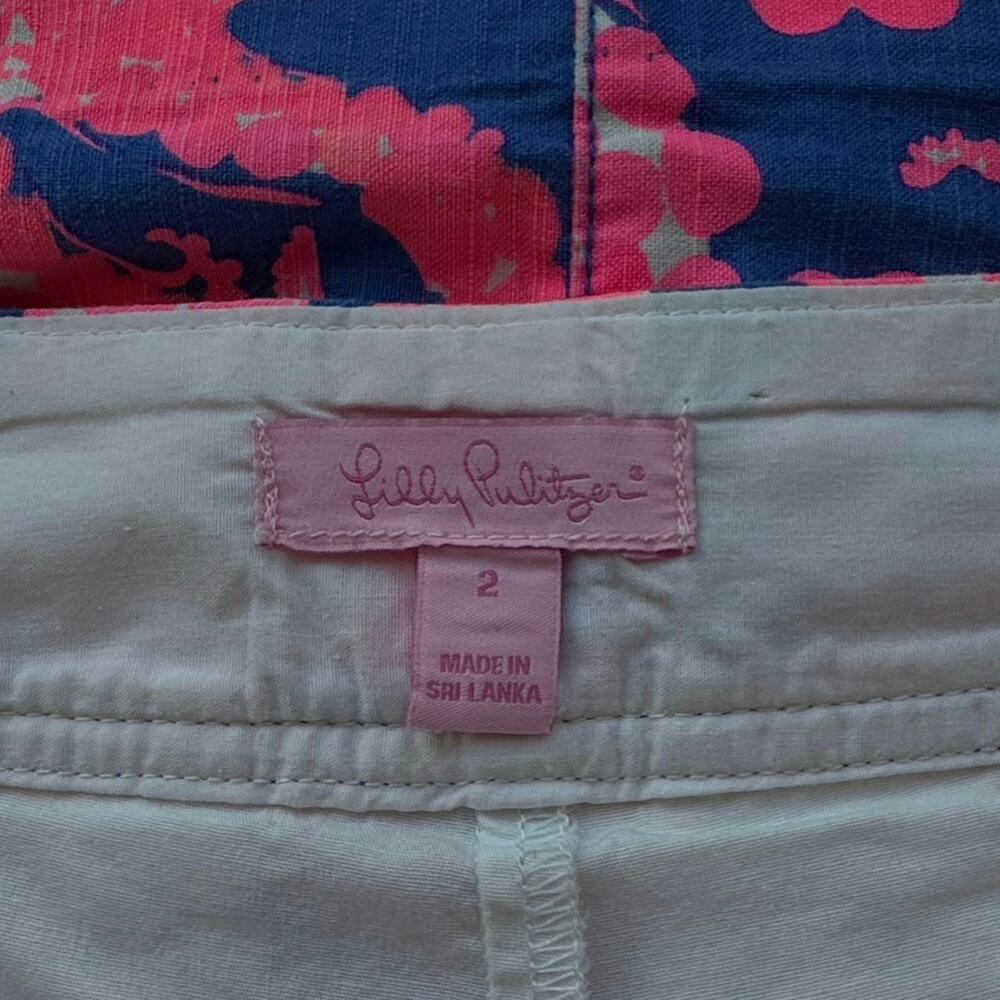 Lilly Pulitzer Pink Floral Cotton Mini Skirt Size 2 Vibrant Summer Resortwear - Picture 7 of 8